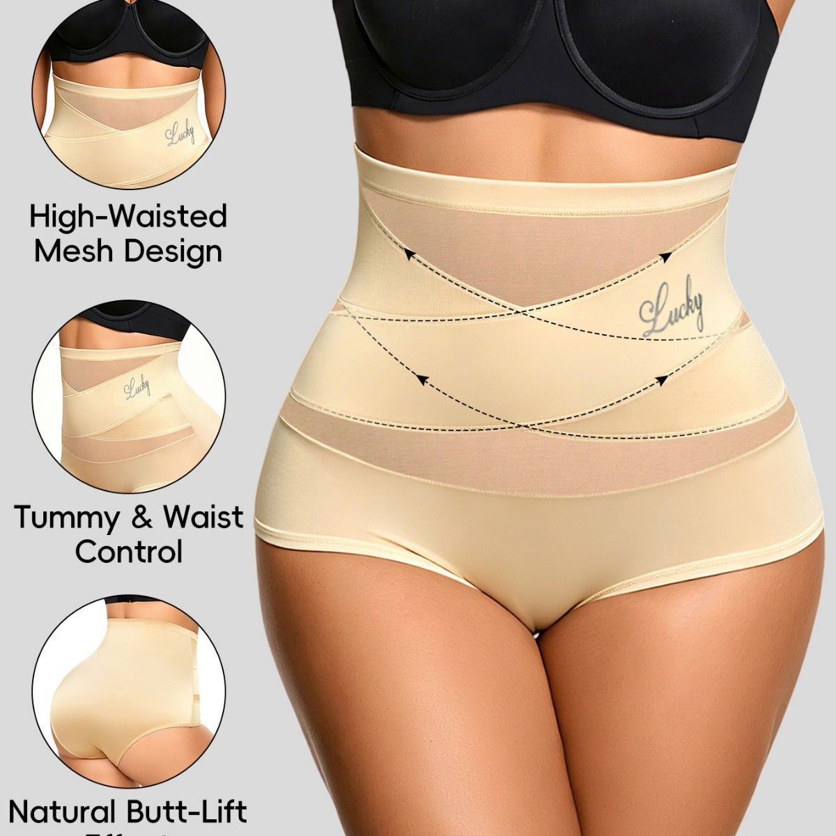 High waisted and abdominal underwear for women
