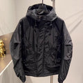 Men's Casual Workwear Solid Black Long Sleeve Zipper Hooded Regular Fit Jacket