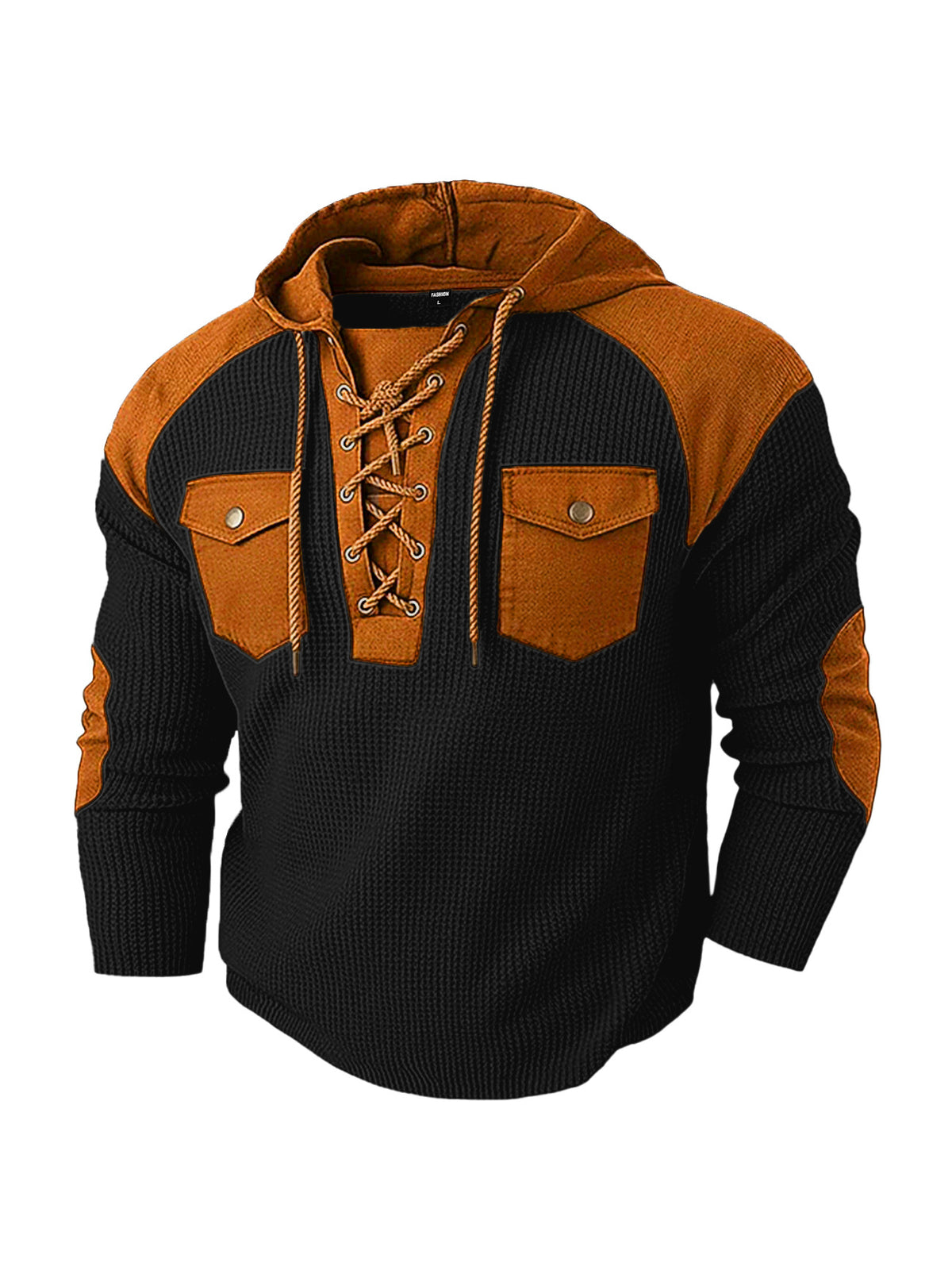 Men's Casual Hooded Sweatshirt with Drawstring Pockets