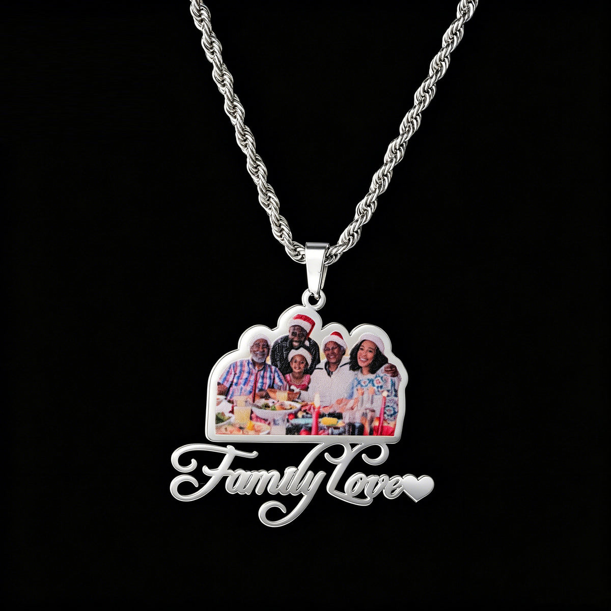 Custom-Made, Ships in 3-5 Days Color UV Photo Stainless Steel English Name Necklace