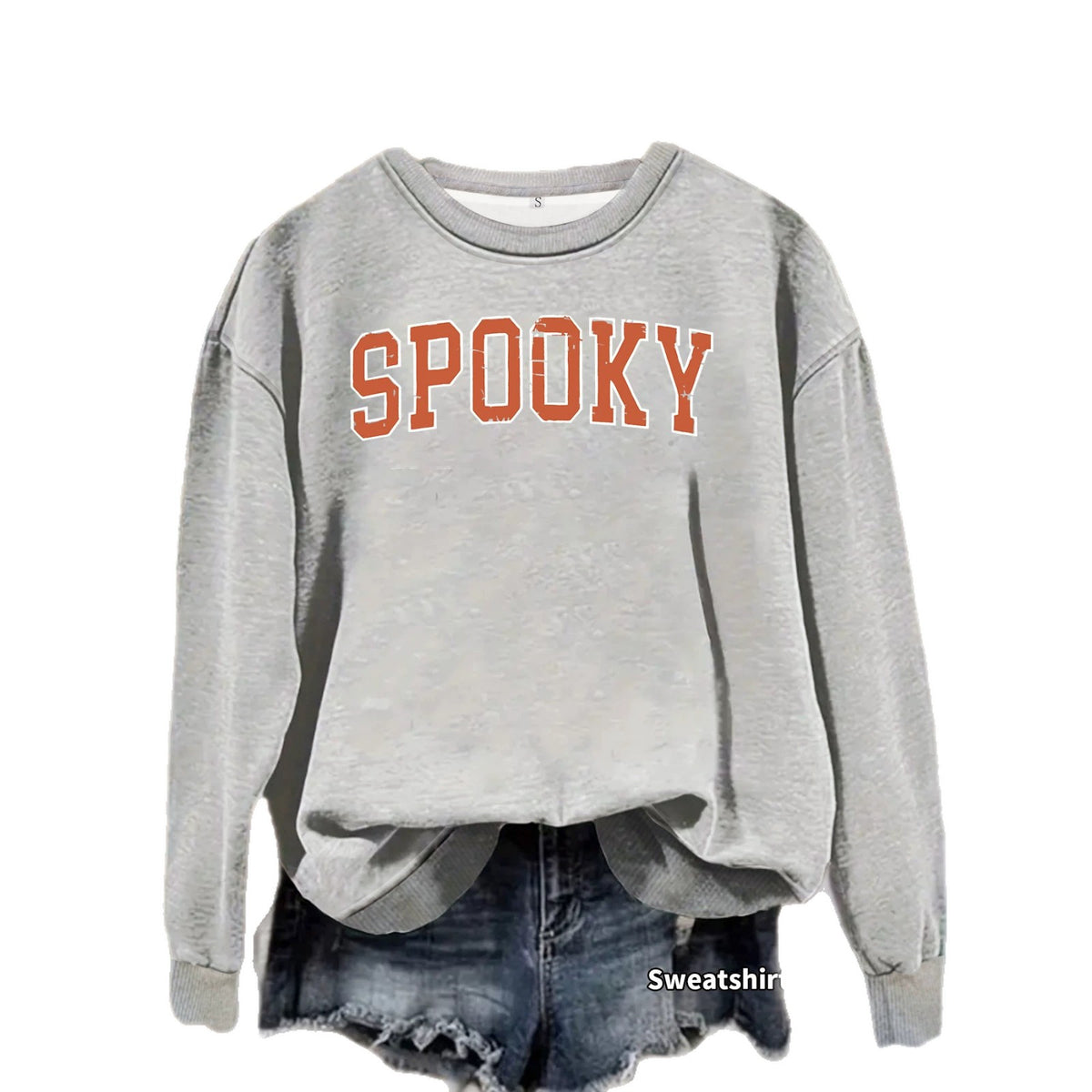 Letter printed loose women's fleece hoodie