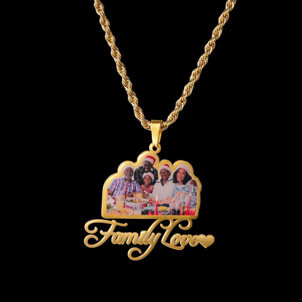 Custom-Made, Ships in 3-5 Days Color UV Photo Stainless Steel English Name Necklace