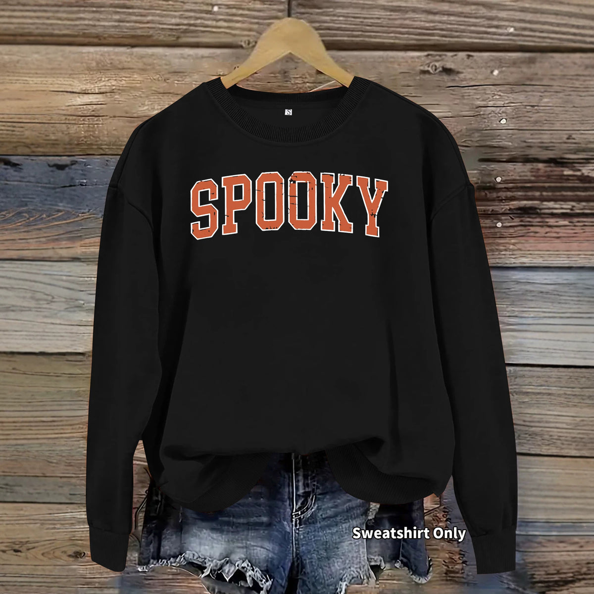 Letter printed loose women's fleece hoodie