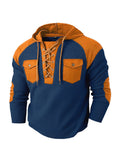 Men's Casual Hooded Sweatshirt with Drawstring Pockets
