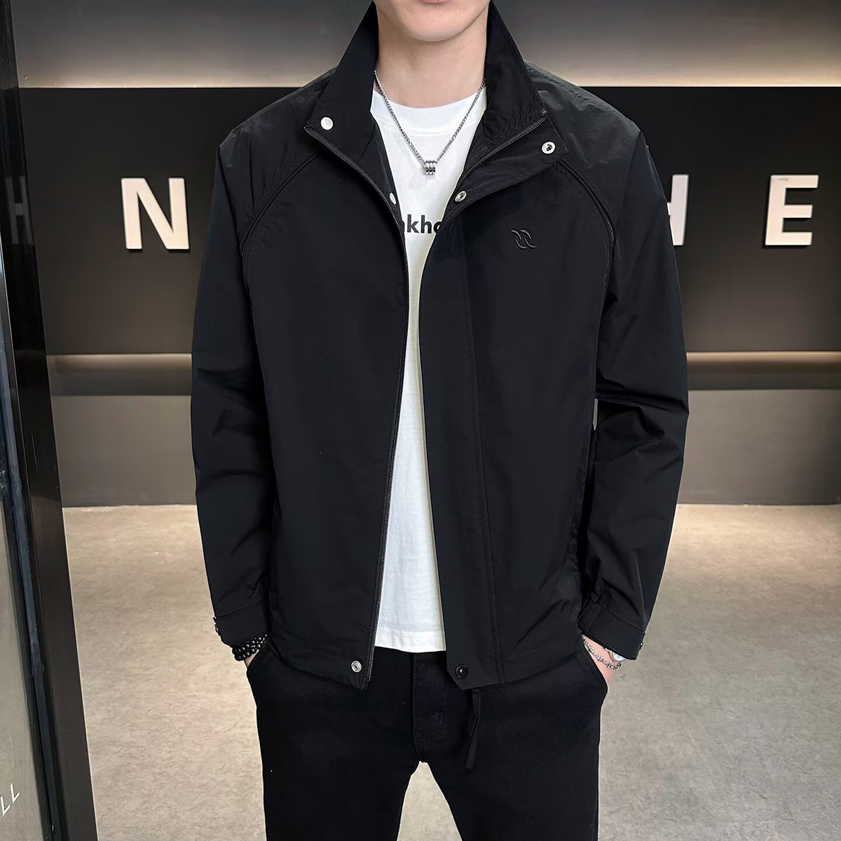 Men's  Cargo Embroidery Windbreaker Jacket