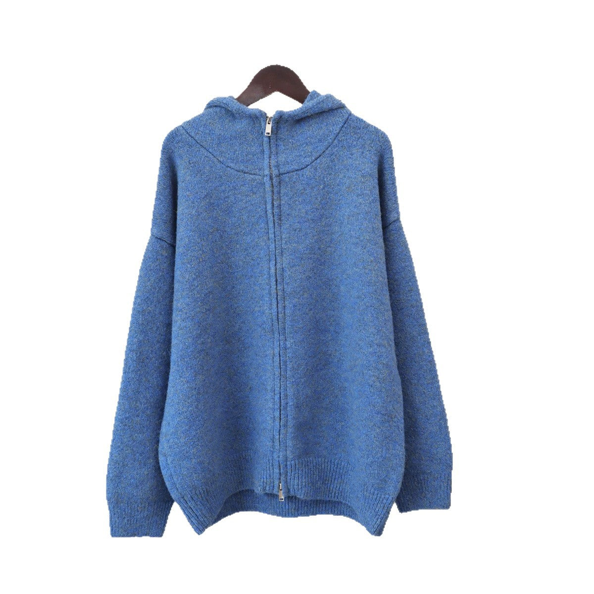 Double zipper hooded sweater