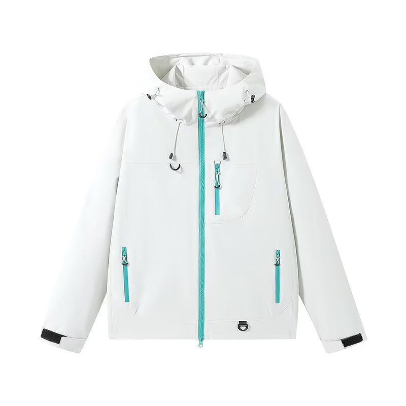 Women's Waterproof Windproof Softshell Windbreaker Jacket, Lightweight Premium Windproof Coat for Petite Figures