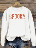 Letter printed loose women's fleece hoodie